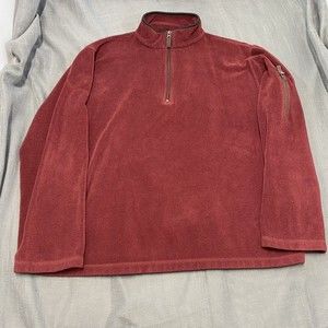 Horny Toad Men's Long Sleeve Burgundy  Fleece Pullover  Size Large